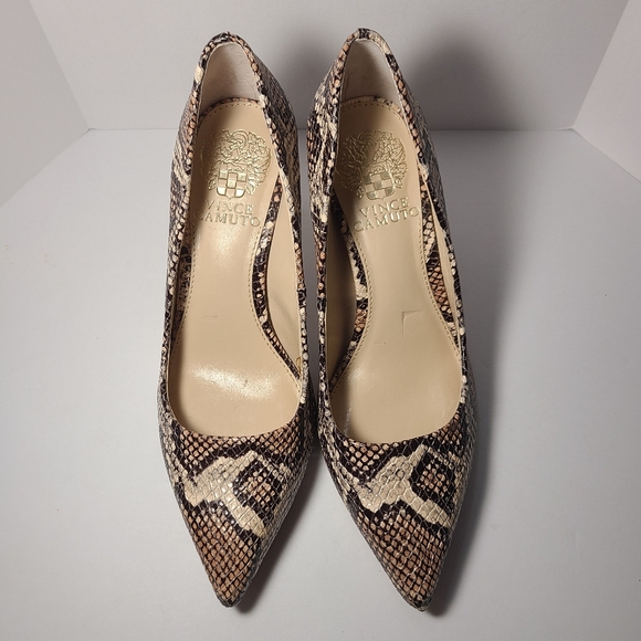 Dressy Snake Print Vince Camuto  Heels size 5 1/2 M 36 - Picture 9 of 9